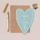 Heart shape wedding card for newlyweds