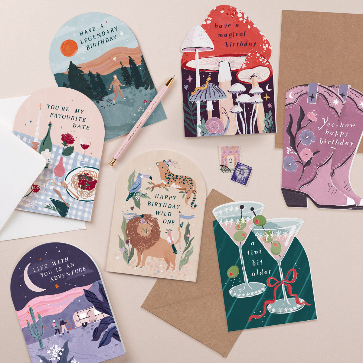 Martini Birthday Card with the caption ' a tini bit older'