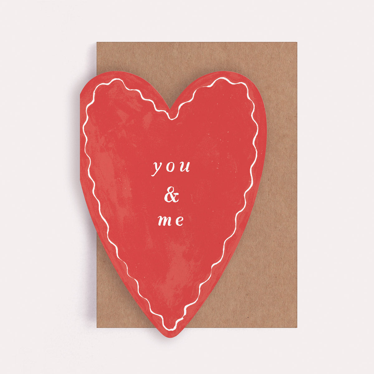 You and Me Heart Shape Valentine's card