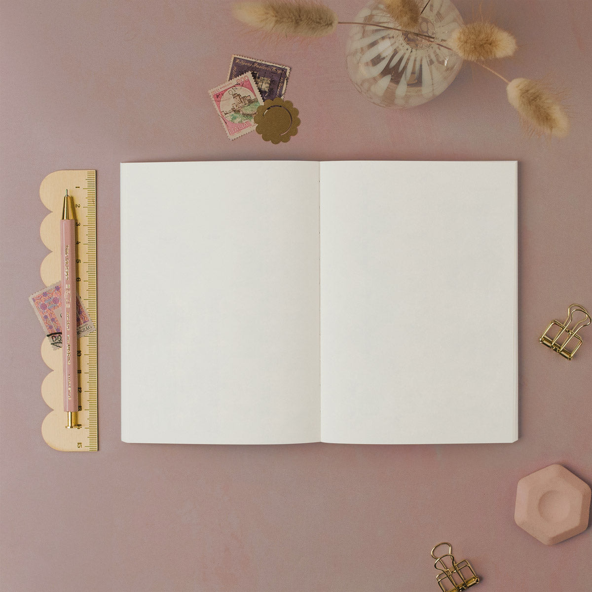 Luxury A6 plain page pocket notebook with blank white pages