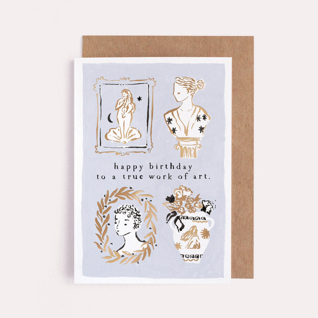 A work of art birthday card with gold foil details from Sister Paper Co.