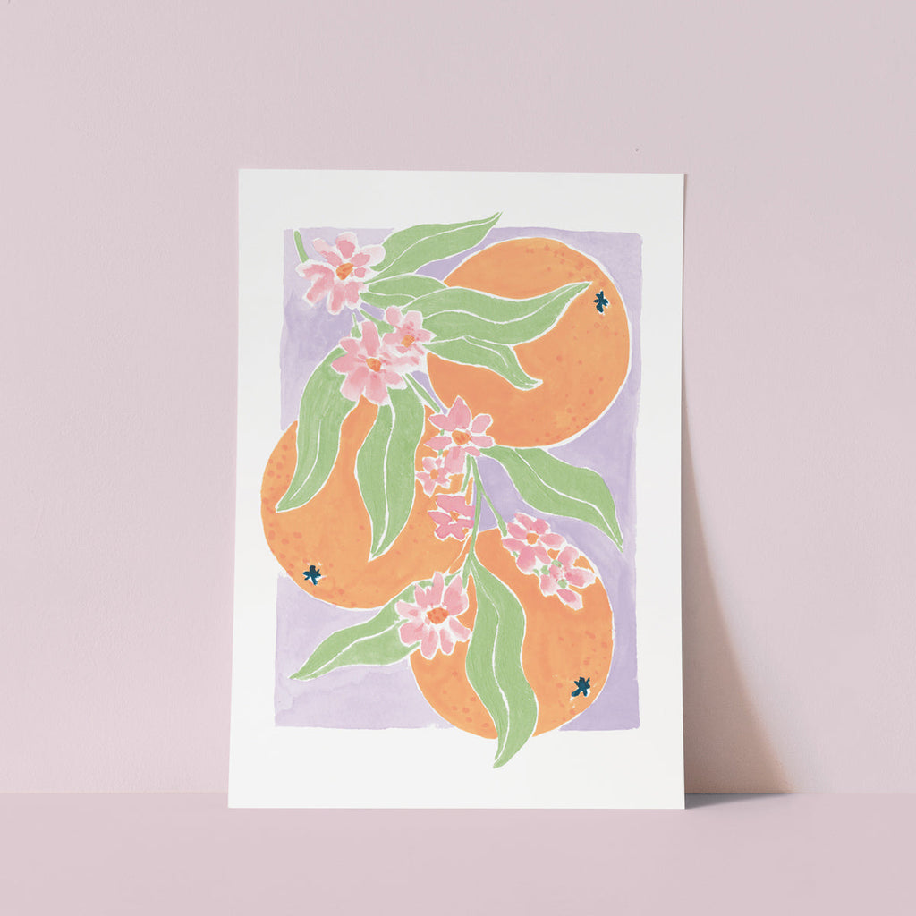 Fruit art print with orange blossom inspired by matisse poster from the gallery wall art collection at Sister Paper Co.