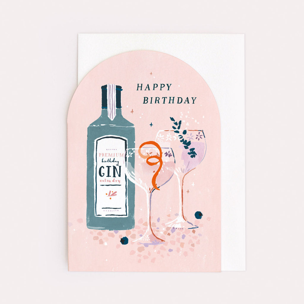 A charming cocktail birthday card for the gin lover from the Nevada collection at Sister Paper Co.