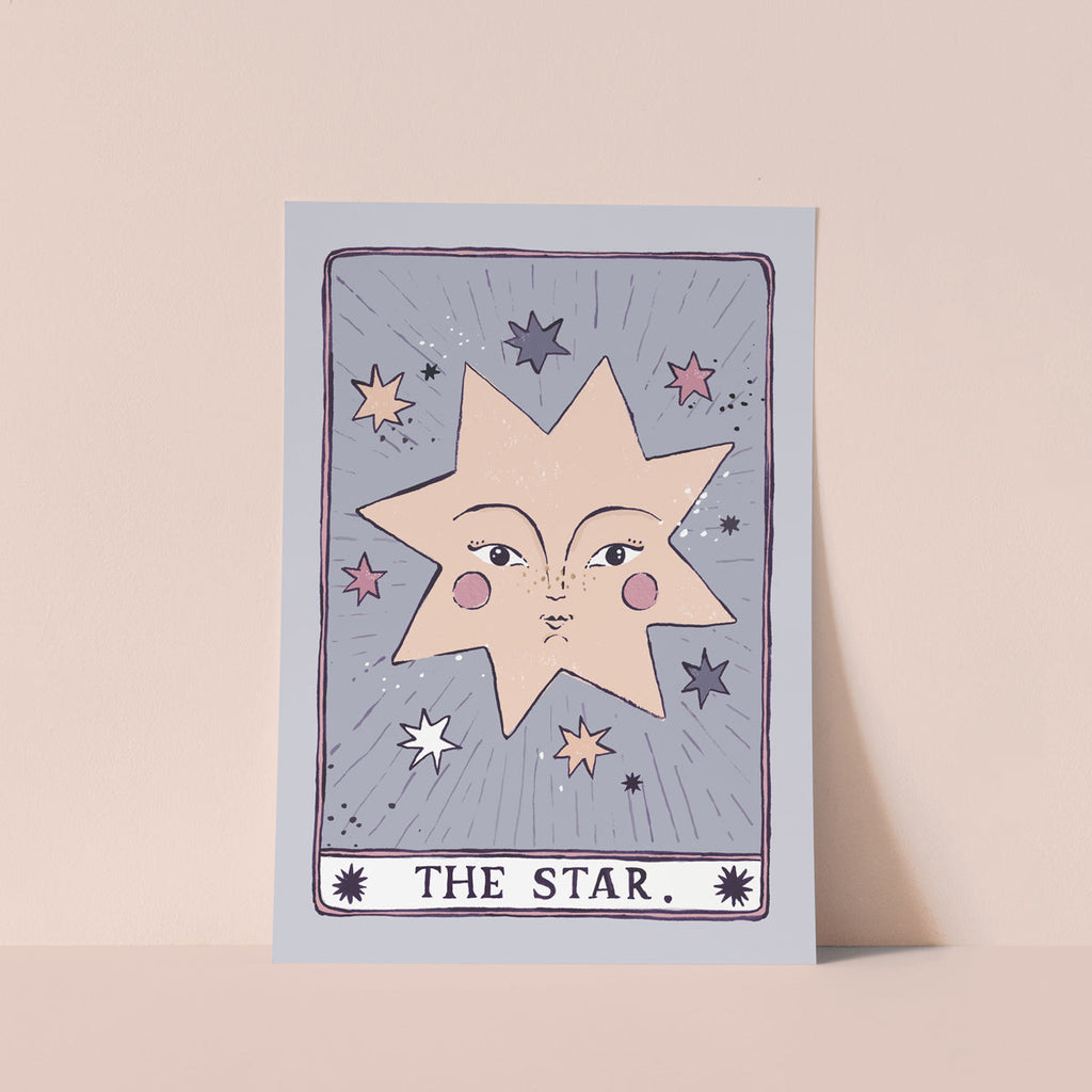 The Star Tarot art print with illustrated star inspired by tarot card poster from the gallery wall art collection at Sister Paper Co.