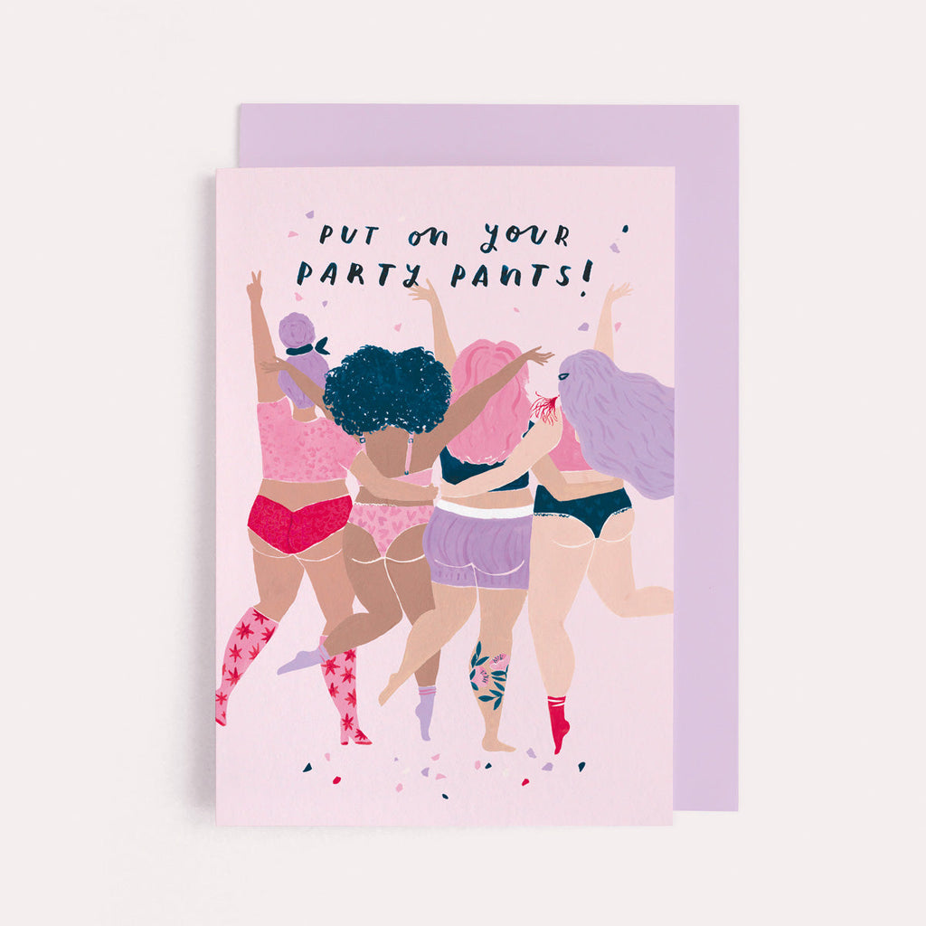 A cheeky illustration of bums on a birthday card from the feminist female birthday card collection at Sister Paper Co.