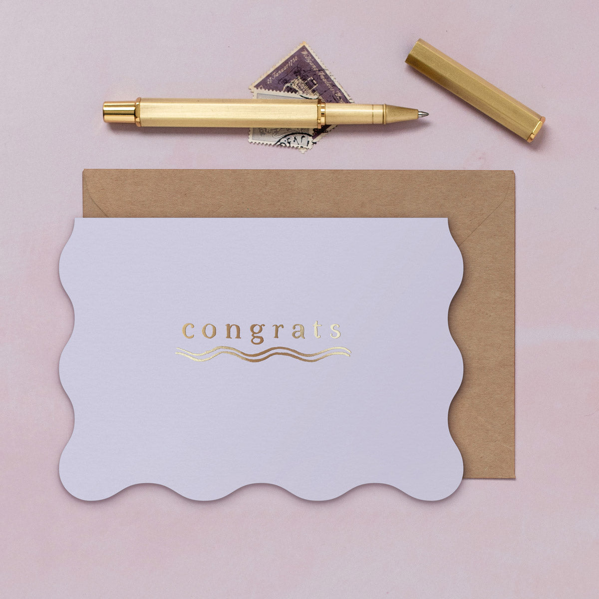Congats Simple Wavy Congrats Card | Congratulations Card | Sister Paper Co.