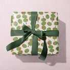 Olives gift wrap sheet, luxury olive-patterned wrapping paper hand-painted by Sister Paper Co