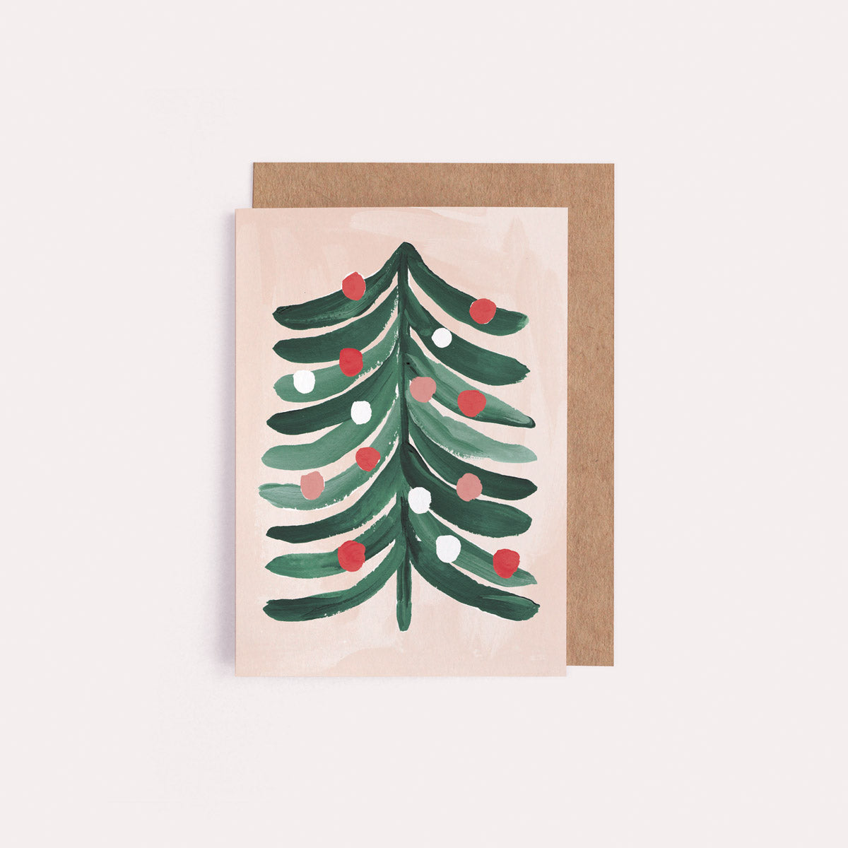 A mini Christmas card with an illustrated Christmas tree from the mini Christmas card collection at Sister Paper Co.