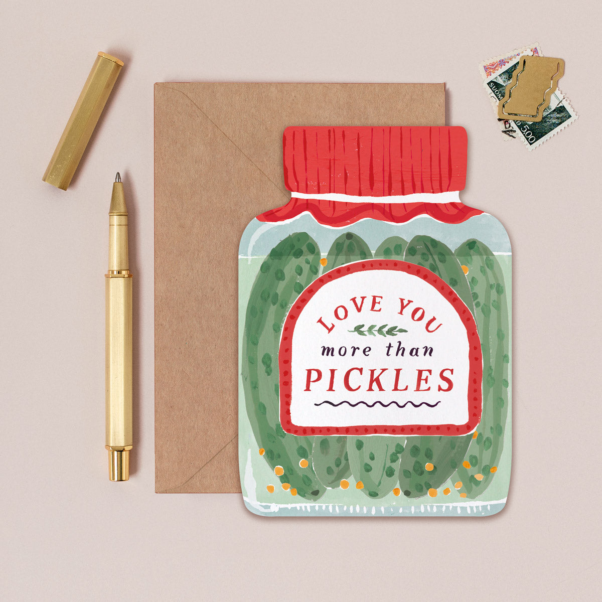 Love you more than pickles Valentines card