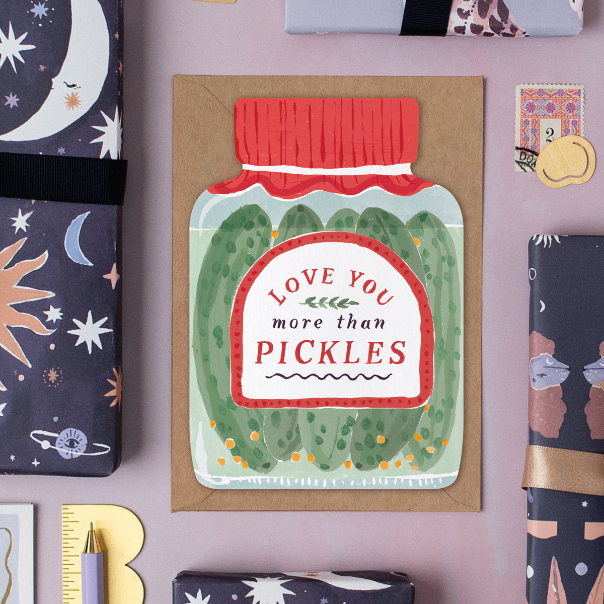 Love you more than pickles Valentines card