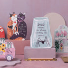 Funny Father's day card with an upturned glass trapping a spider with the caption 'thanks for catching all the spiders'