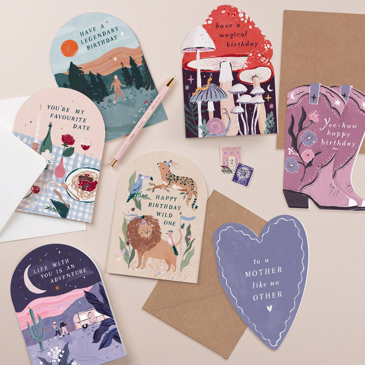 Mother Like No Other Mothers day card cut into a heart shape