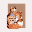 Cat-shaped cat lover Mother's Day card with a mummy cat and kitten and the caption 'To a Purrrfect Mum'