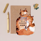 Cat-shaped Mother's Day card design shown close up