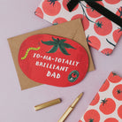 Tomato Father's Day card with its kraft envelope