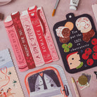 Sister Paper Co Valentine's cards styled in a flat lay