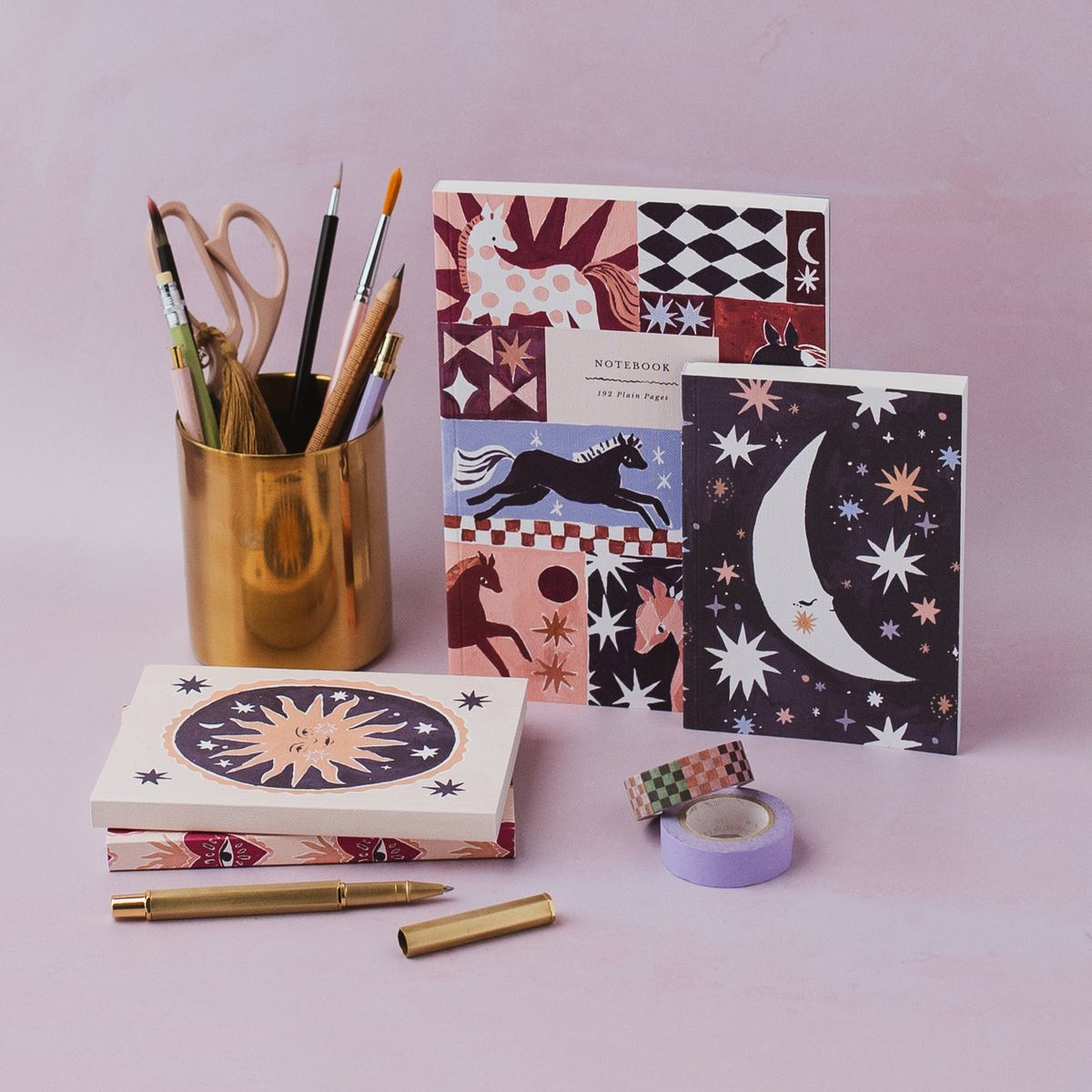 Sister Paper Co notebooks and pocket notebooks styled together