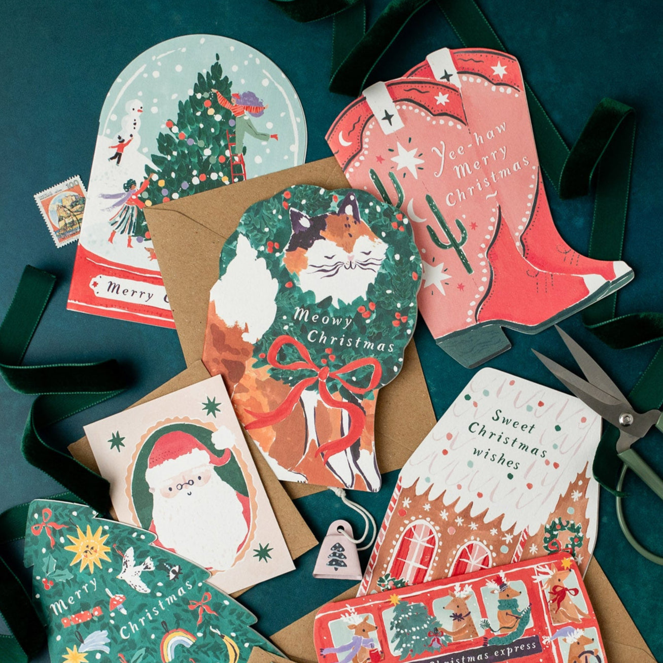 Meowy Christmas Cat Christmas Card by Sister Paper Co