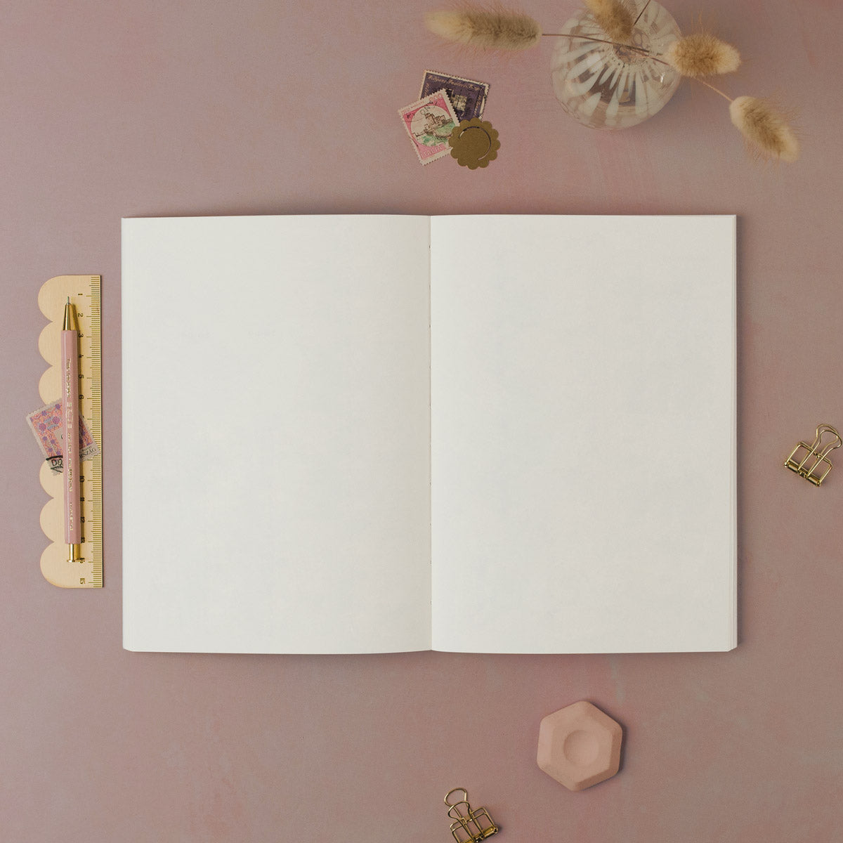 Luxury plain page notebook with blank white pages
