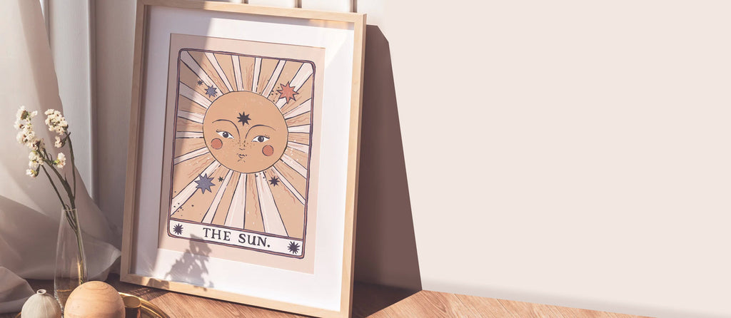 tarot card inspired art print of the sun