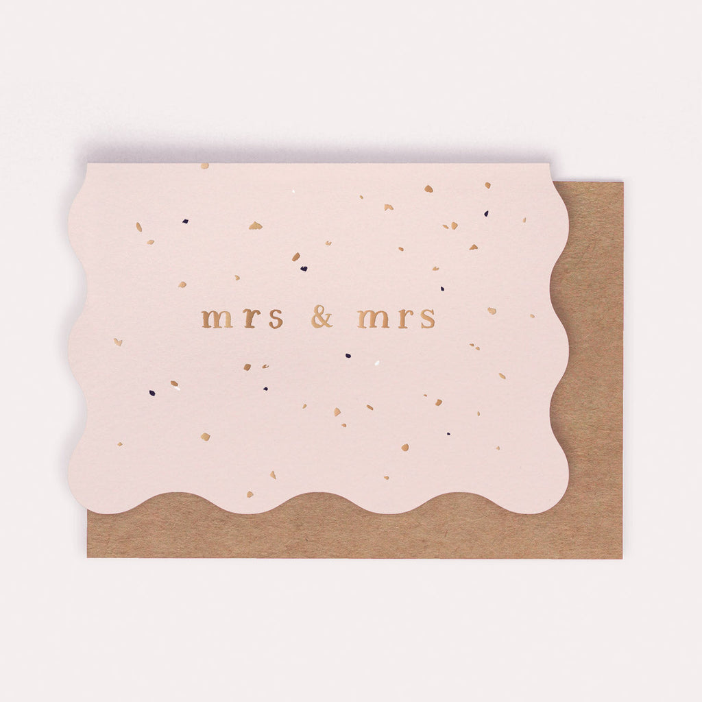 A Mrs and Mrs lesbian wedding card from Sister Paper Co.