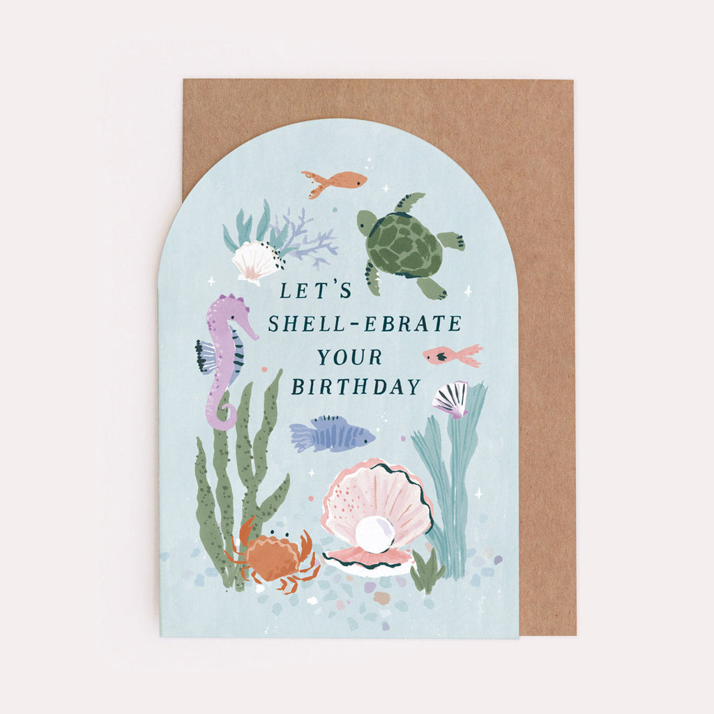 A birthday card featuring an under the sea theme from Sister Paper Co.